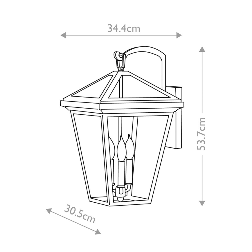 Quintiesse - Kültéri fali lámpa ALFORD L 3xE14/40W/230V IP44 fekete