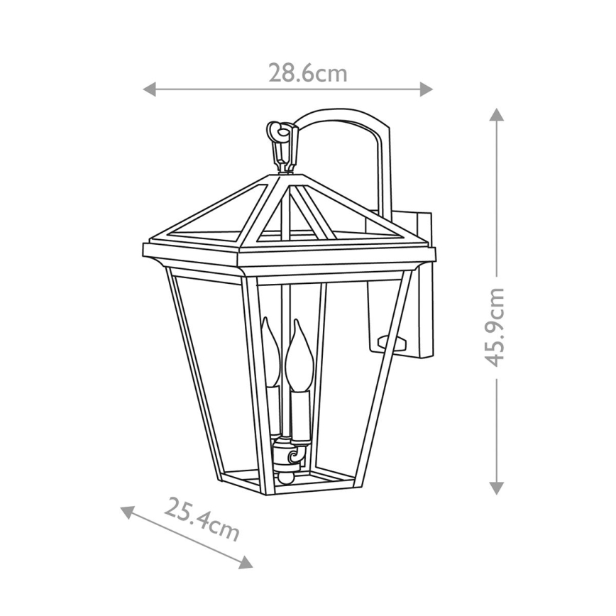 Quintiesse - ALFORD M kültéri fali lámpa, 2xE14/40W, 230V, IP44, fekete