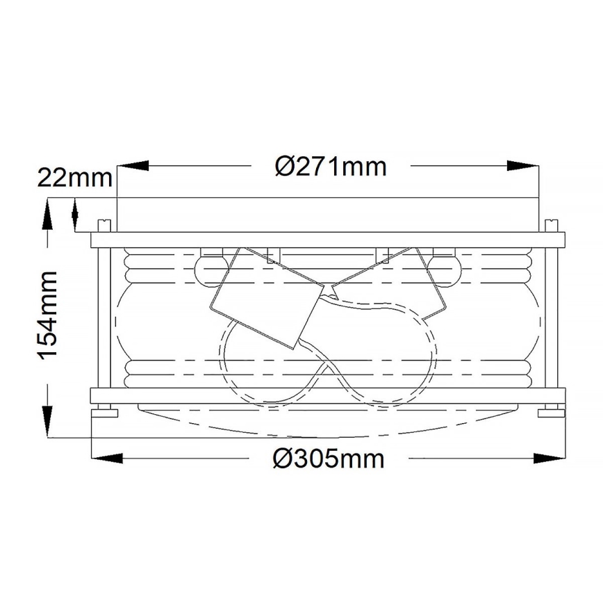 Quintiesse - Fürdőszobai mennyezeti lámpatest ASHLAND 2xE27/60W/230V átm. 30,5 cm IP44 fényes króm
