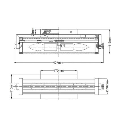 Quintiesse - Fürdőszobai fali lámpa AZORES 2xE14/40W/230V IP44 aranyszínű