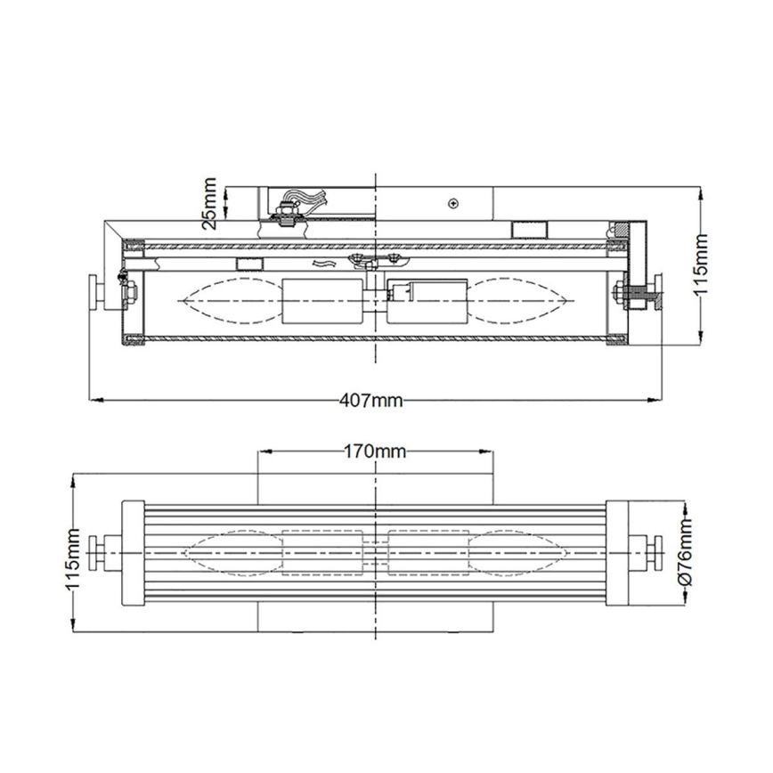 Quintiesse - Fürdőszobai fali lámpa AZORES 2xE14/40W/230V IP44 aranyszínű