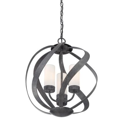 Quintiesse - BLACKSMITH kültéri, láncon függő csillár, 3xE14/40W/230V, átm. 40,7 cm, IP44, fekete