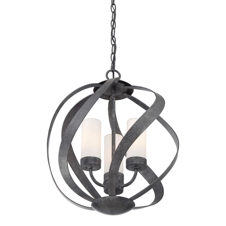 Quintiesse - BLACKSMITH kültéri, láncon függő csillár, 3xE14/40W/230V, átm. 40,7 cm, IP44, fekete
