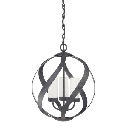 Quintiesse - BLACKSMITH kültéri, láncon függő csillár, 3xE14/40W/230V, átm. 40,7 cm, IP44, fekete