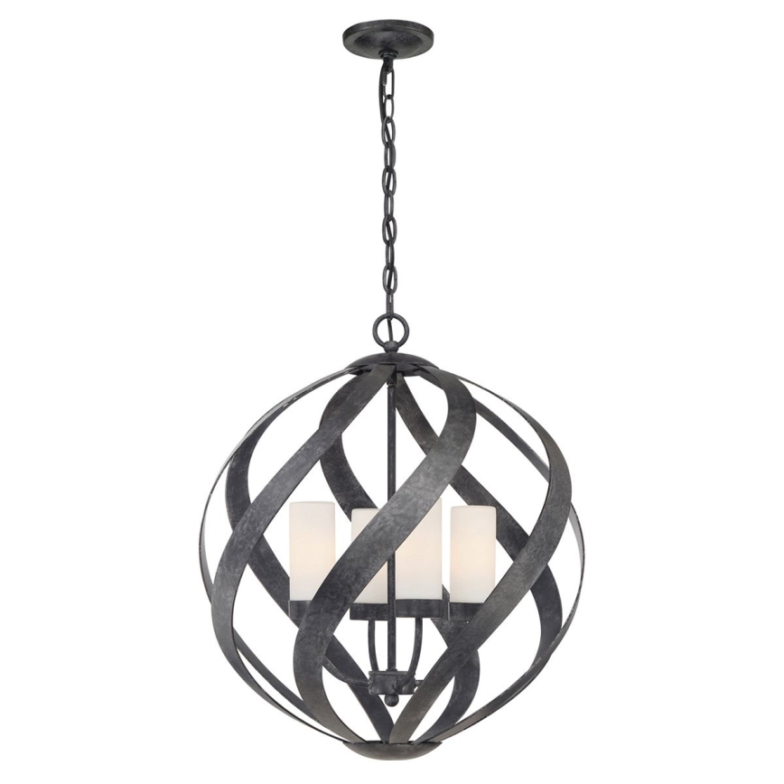 Quintiesse - Kültéri láncos csillár BLACKSMITH 4xE14/40W/230V átm. 50,1 cm IP44 fekete