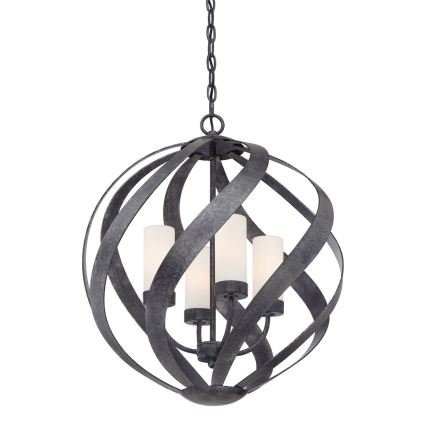 Quintiesse - Kültéri láncos csillár BLACKSMITH 4xE14/40W/230V átm. 50,1 cm IP44 fekete