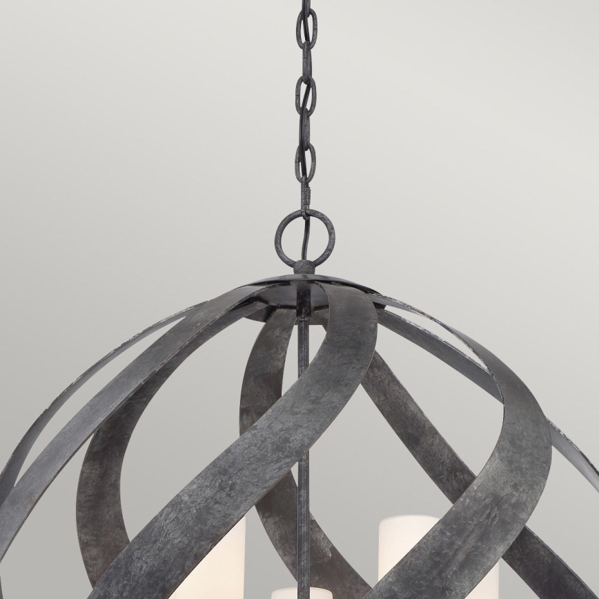 Quintiesse - Kültéri láncos csillár BLACKSMITH 5xE14/40W/230V átm. 66,4 cm IP44 fekete