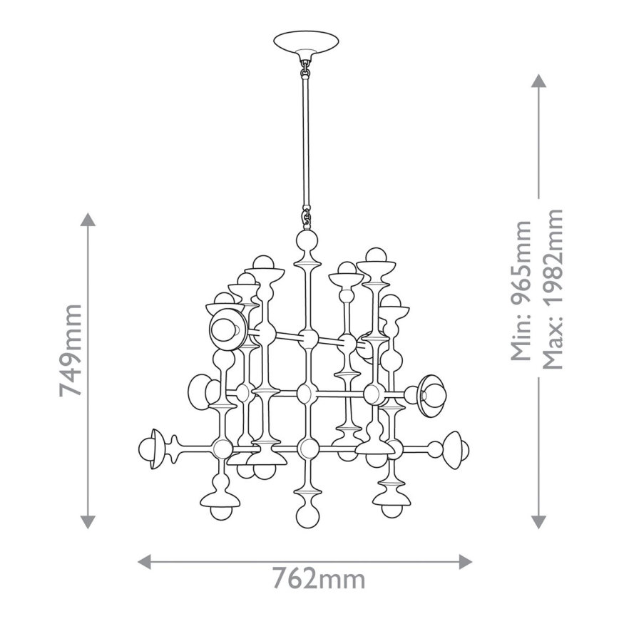 Quintiesse - Rúdos csillár CADENCE 18xE14/40W/230V fehér