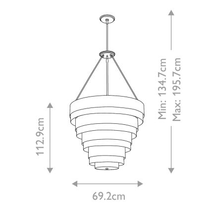 Quintiesse - Rúdon szerelt csillár ECHELON 8xE14/40W/230V arany
