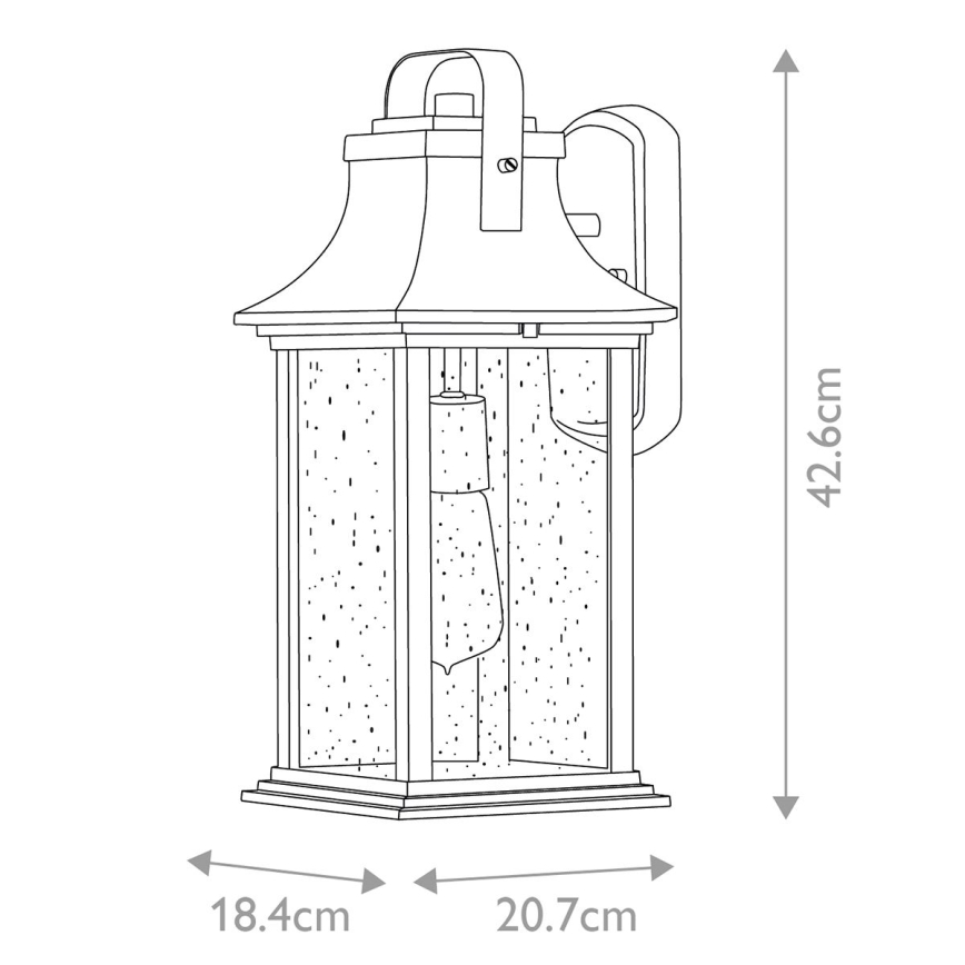 Quintiesse - Kültéri fali lámpa GRANT M 1xE27/60W/230V IP44 bronzszínű