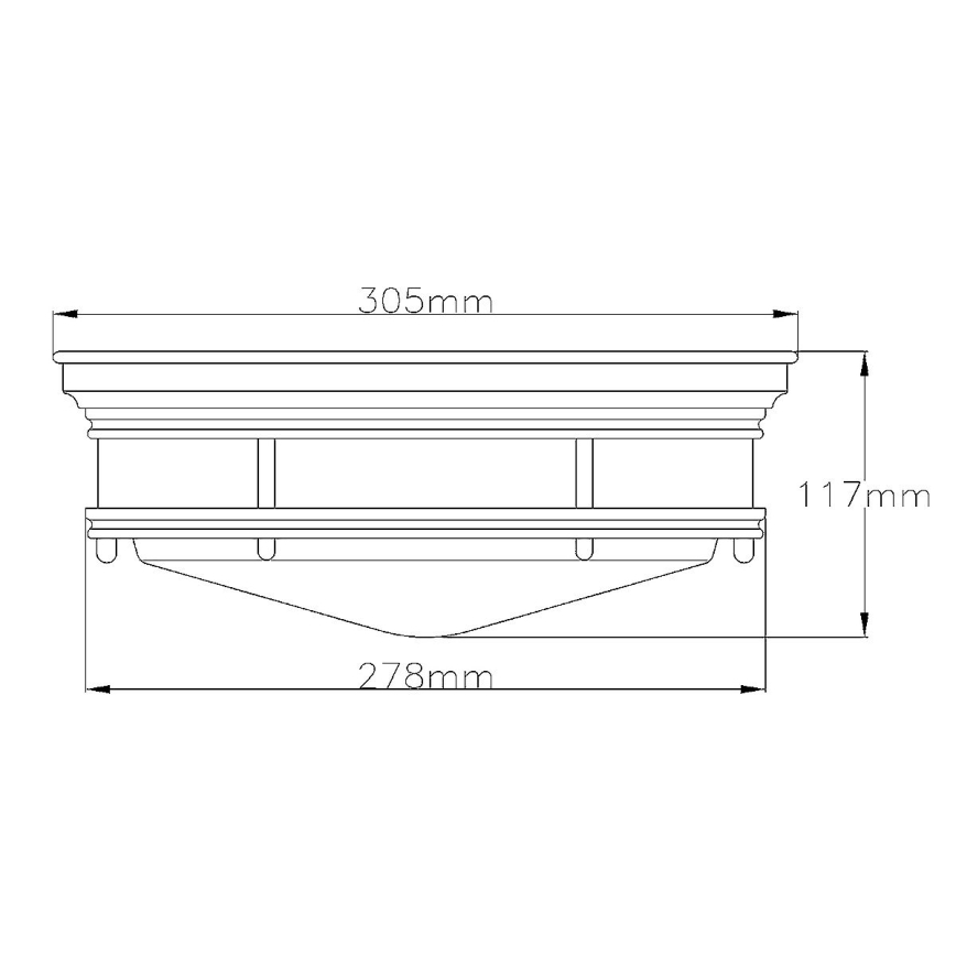 Quintiesse - Kültéri mennyezeti lámpatest HADRIAN 2xE27/40W/230V átm. 30,5 cm IP44 matt króm
