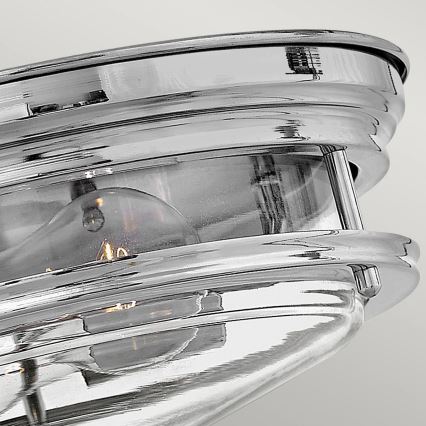 Quintiesse - Kültéri mennyezeti lámpatest HADRIAN 2xE27/40W/230V Ø 27,8 cm IP44, fényes króm