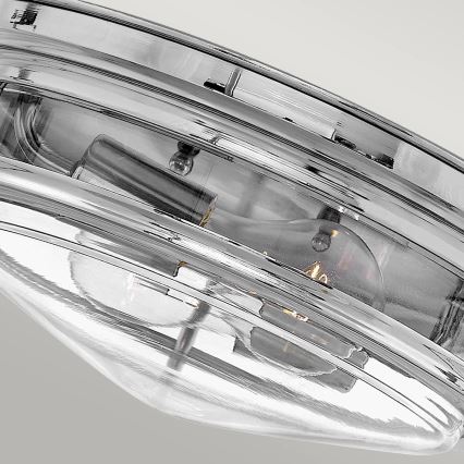 Quintiesse - Kültéri mennyezeti lámpatest HADRIAN 2xE27/40W/230V Ø 27,8 cm IP44, fényes króm