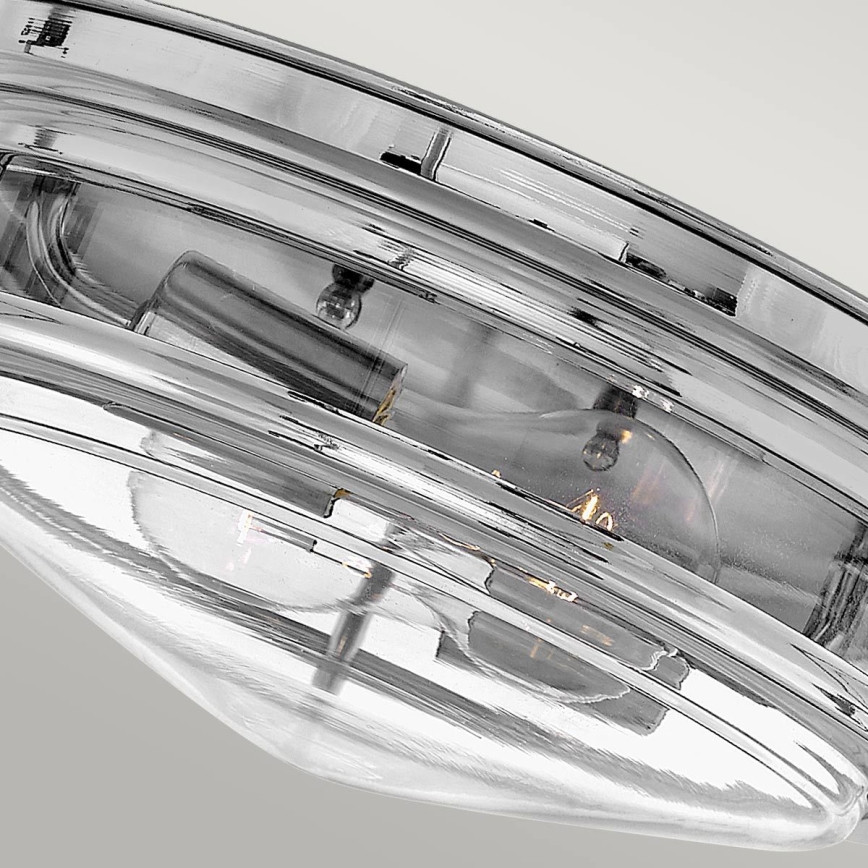 Quintiesse - Kültéri mennyezeti lámpatest HADRIAN 2xE27/40W/230V Ø 27,8 cm IP44, fényes króm