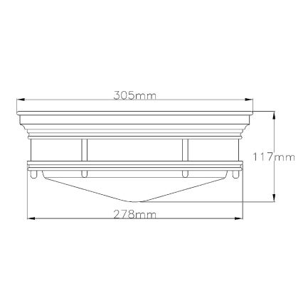 Quintiesse - Kültéri mennyezeti lámpatest HADRIAN 2xE27/40W/230V Ø 27,8 cm IP44, fényes króm