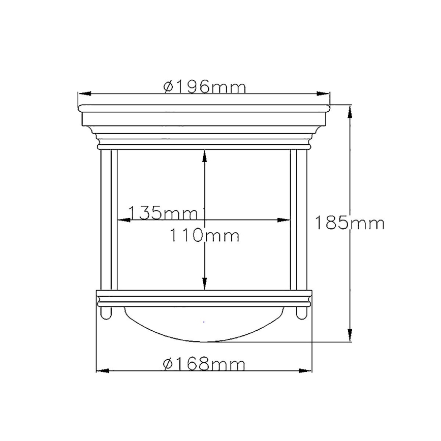 Quintiesse - Kültéri mennyezeti lámpa HADRIAN 1xE27/60W/230V átm. 16,8 cm IP44