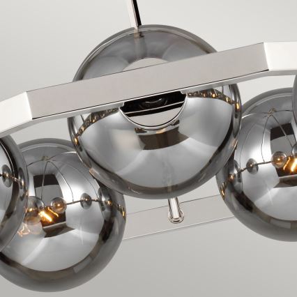 Quintiesse - HARPER rúdon függő csillár 5xE14/60W/230V, Ø 77,5 cm, fényes króm/füstszínű