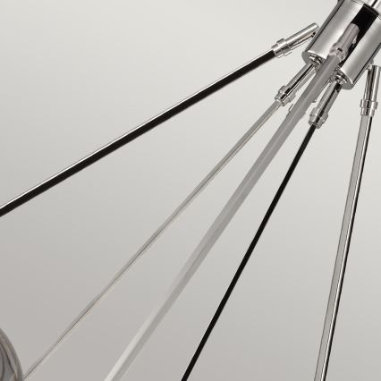 Quintiesse - HARPER rúdra szerelt csillár 7xE14/60W/230V, átm. 81,3 cm, fényes króm/füstszínű üveg