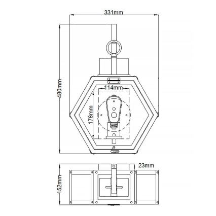 Quintiesse - Kültéri fali lámpatest HEATH M 1xE27/60W/230V IP44 bronz