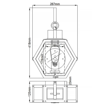 Quintiesse - Kültéri fali lámpatest HEATH S 1xE27/60W/230V IP44 fekete