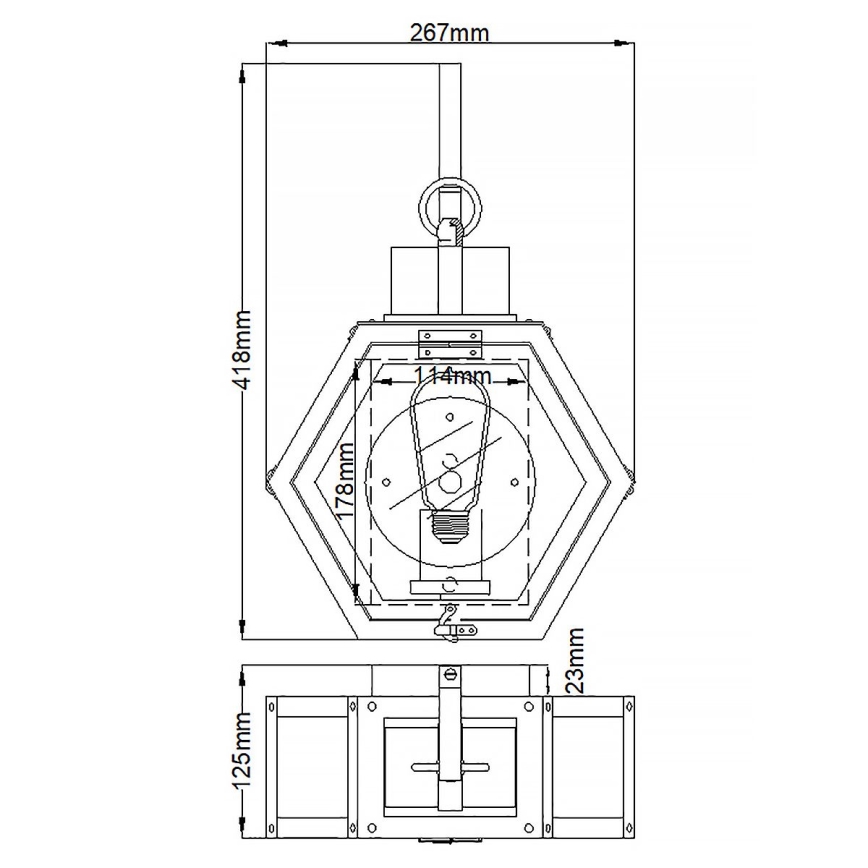Quintiesse - Kültéri fali lámpatest HEATH S 1xE27/60W/230V IP44 fekete