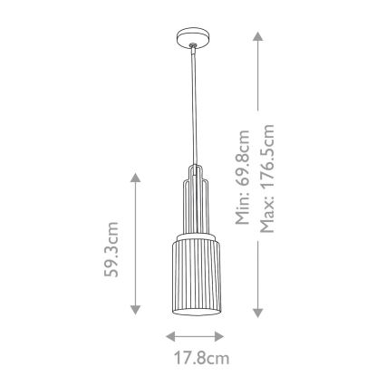 Quintiesse - KIMROSE csillár rúdon 1xE27/60W/230V, átm. 17,8 cm, arany