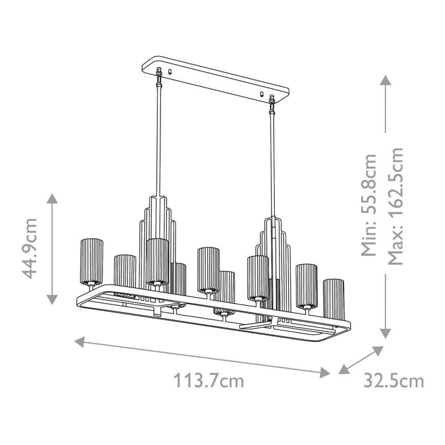 Quintiesse - Rúdon szerelt csillár KIMROSE 10xE14/40W/230V matt króm