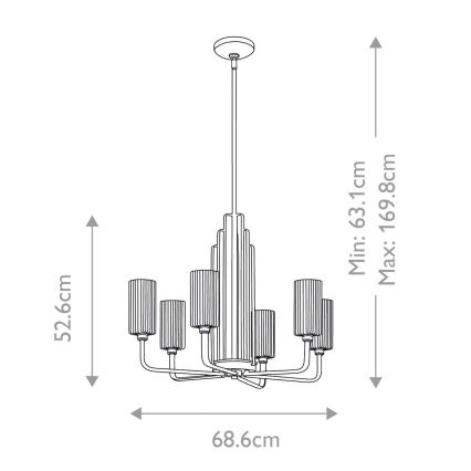 Quintiesse - Rudas csillár KIMROSE 6xE14/40W/230V átmérő 68,6 cm fényes króm