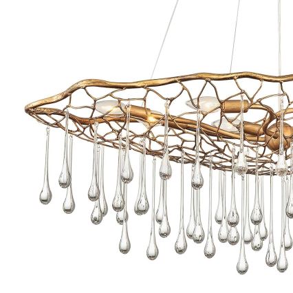 Quintiesse - Kábelre függesztett csillár LAGUNA 8xE14/40W/230V átm. 106,7 cm arany