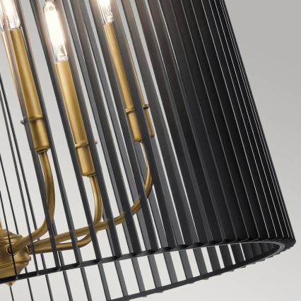 Quintiesse - Rúdon függesztett csillár LINARA 6xE14/60W/230V átm. 66 cm fekete/arany