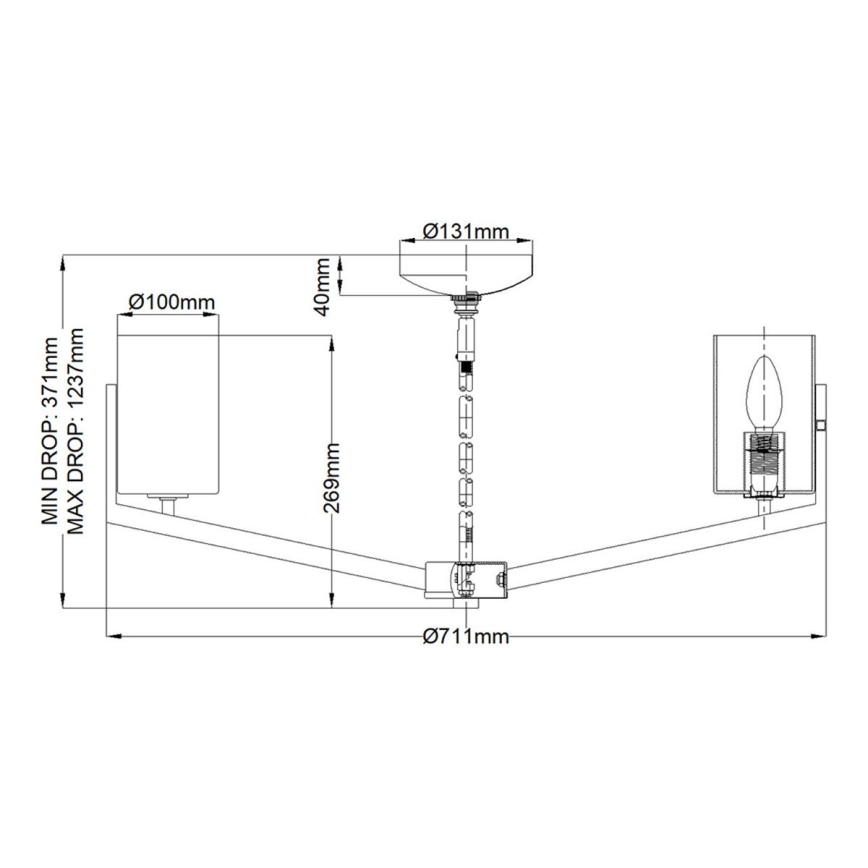 Quintiesse - Rudas csillár NYE 6xE14/40W/230V átmérő 71,1 cm aranyszínű
