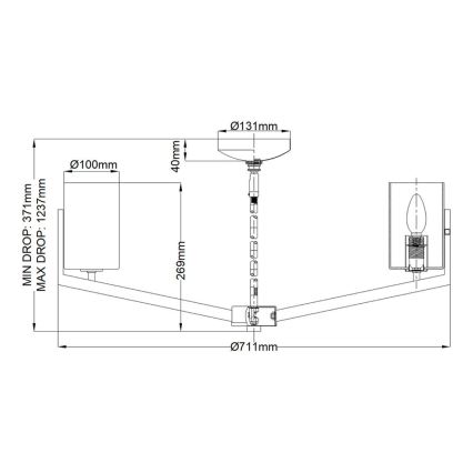 Quintiesse - Rudas csillár NYE 6xE14/40W/230V átm. 71,1 cm matt króm