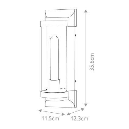 Quintiesse - PEARSON M kültéri fali lámpatest 1xE27/60W/230V IP44 fekete