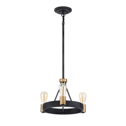 Quintiesse - Rúdon függesztett csillár SILAS 3xE27/60W/230V átm. 42,2 cm fekete/arany