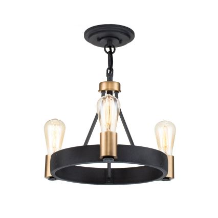 Quintiesse - Rúdon függesztett csillár SILAS 3xE27/60W/230V átm. 42,2 cm fekete/arany