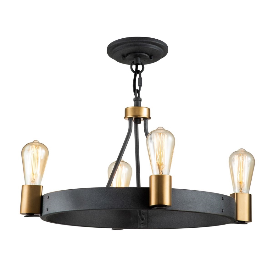 Quintiesse - SILAS rúdon függő csillár 4xE27/60W/230V Ø 54,9 cm fekete/arany