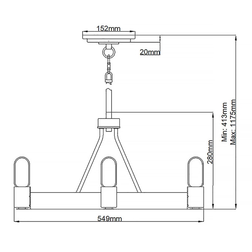 Quintiesse - SILAS rúdon függő csillár 4xE27/60W/230V Ø 54,9 cm fekete/arany