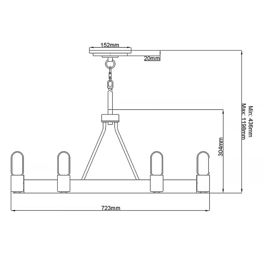 Quintiesse - SILAS rúdon szerelt csillár 6xE27/60W/230V Ø 72,3 cm fekete/arany