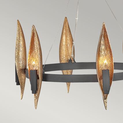 Quintiesse - WILLOW kábeles csillár 6xE14/40W/230V átm. 61 cm arany/fekete
