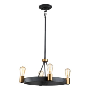 Quintiesse - SILAS rúdon függő csillár 4xE27/60W/230V Ø 54,9 cm fekete/arany