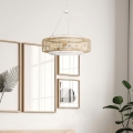 Quoizel - Láncos csillár WAYLON 4xE27/60W/230V, átm. 50,4 cm, barna/fehér