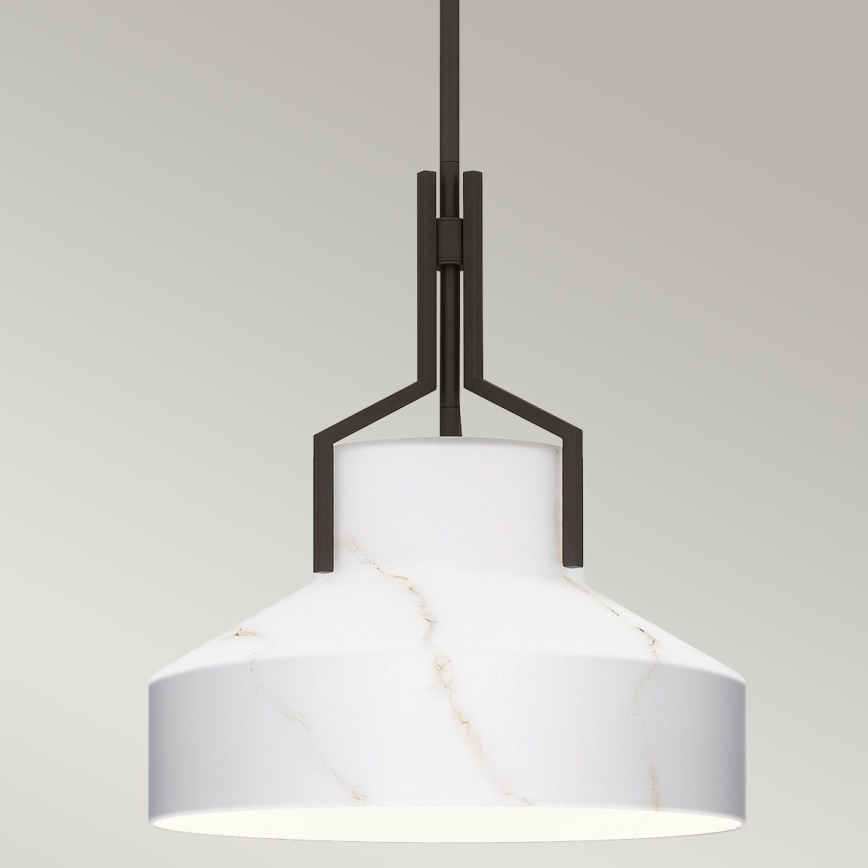 Quoizel - BRECKEN rúdon függesztett csillár 2xE27/60W/230V fekete/márvány dekor