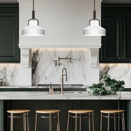 Quoizel - Rudas csillár BRECKEN 2xE27/60W/230V fekete/fehér