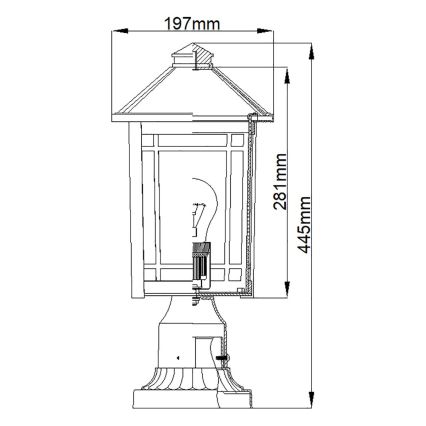 Quoizel - Kültéri lámpa CEDAR POINT 1xE27/60W/230V IP44