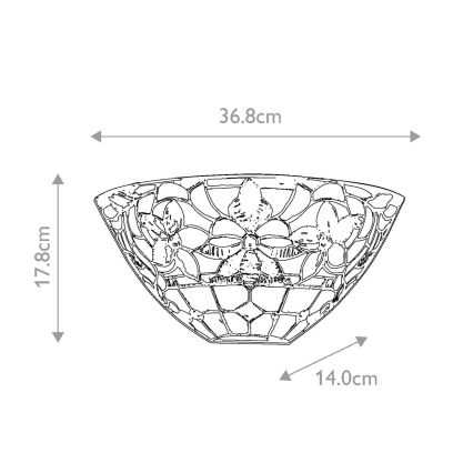 Quoizel - Tiffany KAMI fali lámpa 2xE14/60W/230V