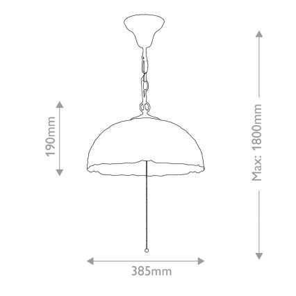 Quoizel - Tiffany LARISSA láncos csillár 3x E27/60W/230V, átmérő 38,5 cm