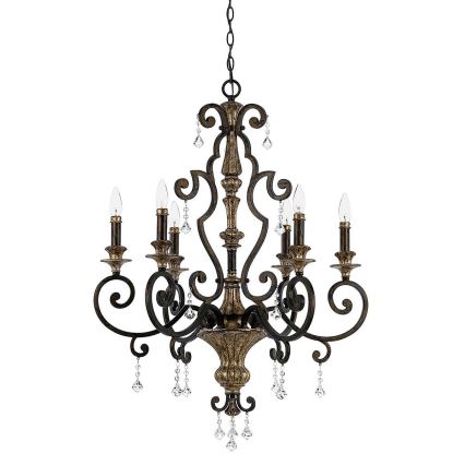 Quoizel - MARQUETTE láncos csillár 6xE14/60W/230V bronz