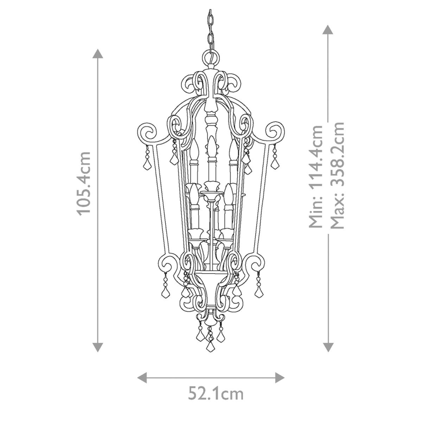 Quoizel - MARQUETTE láncos csillár 6xE14/60W/230V bronz