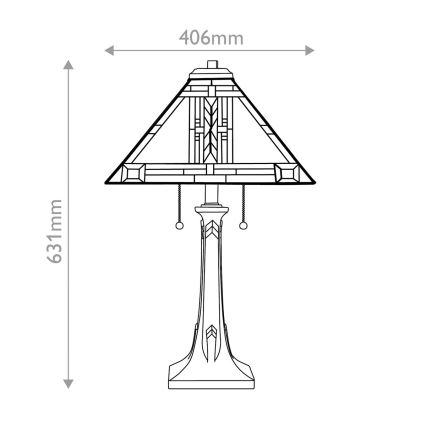 Quoizel - Asztali lámpa Tiffany NAVAJO 2xE27/60W/230V