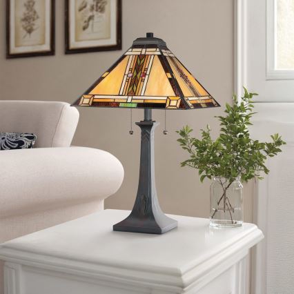 Quoizel - Tiffany NAVAJO asztali lámpa 2xE27/60W/230V